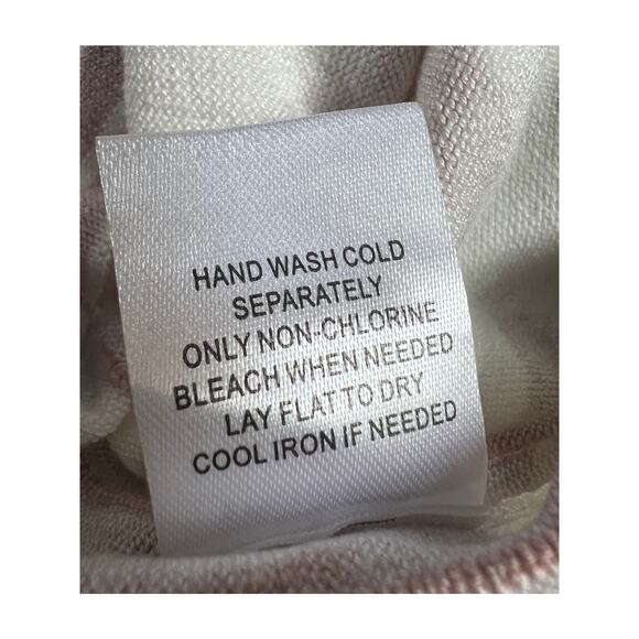 Daniel Rainn Jude Contrast Cuff Button Front Cardigan Pink Ivory Women's Large - Picture 11 of 12